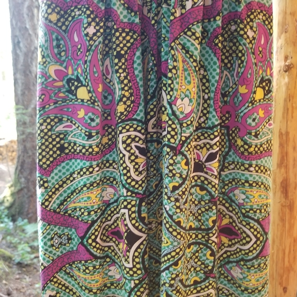 Maxi Aztec Dress Alyn Paige medium ladies Colorful Black Blue Long V neck open - Picture 8 of 13